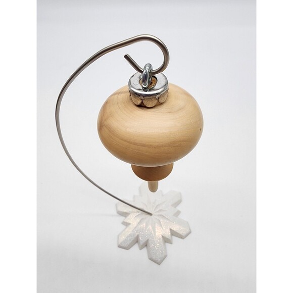 Handmade Set of 2 Wooden Ornaments Unique Finial Shaped Light wood Minimalist - Picture 9 of 12